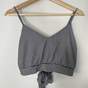 Purple Snow Striped Crop Top